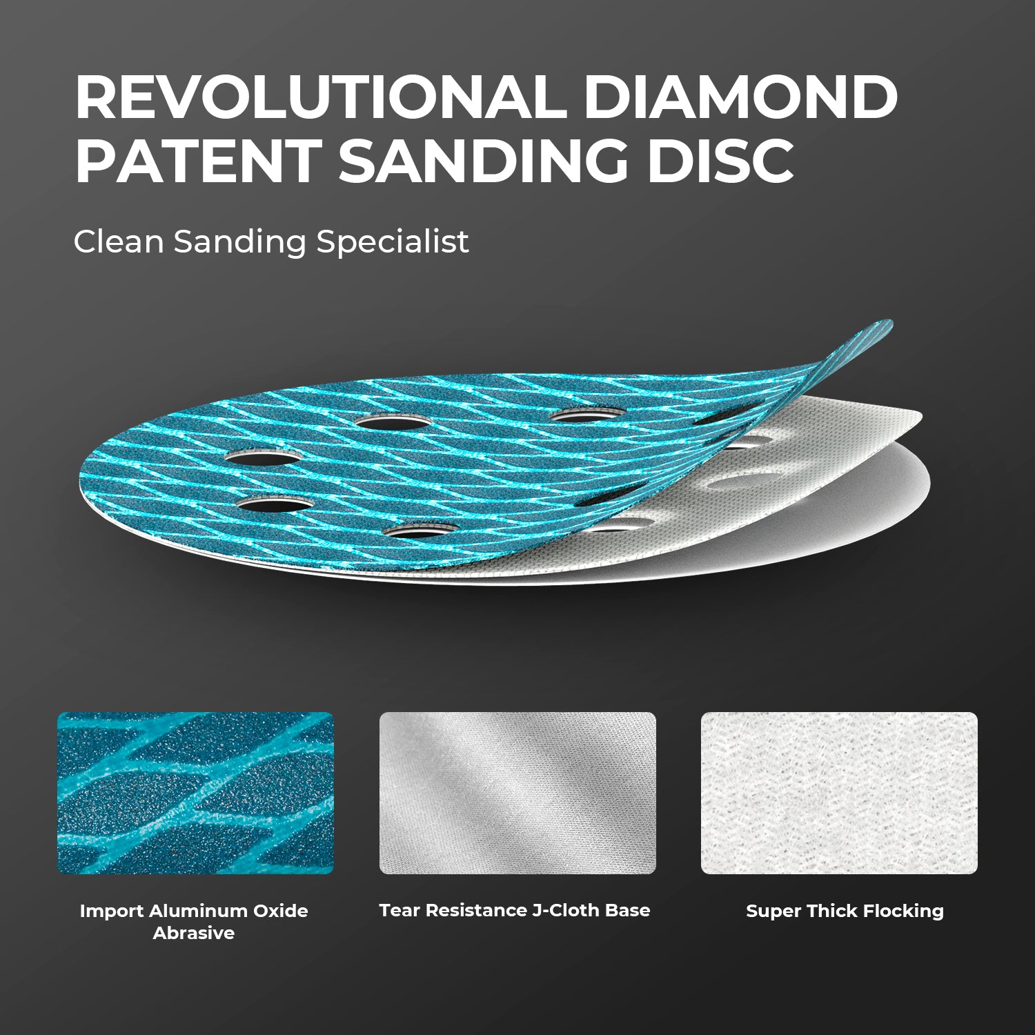 Diamond Shape 5 Inch & 6 Inch 8 Hole Dust-Free Sanding Disc Hook and Loop Pads